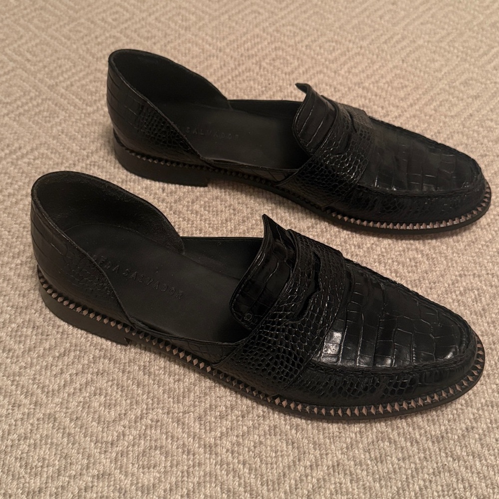 Freda Salvador Tash D'orsay Loafers Black size 10.5 - Picture 4 of 9
